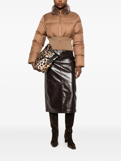 FENDI shearling-collar padded jacket - Brown - zdjęcie produktu nr 1