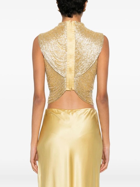 Cult Gaia Haisley beaded crossover top - Gold - zdjęcie produktu nr 2