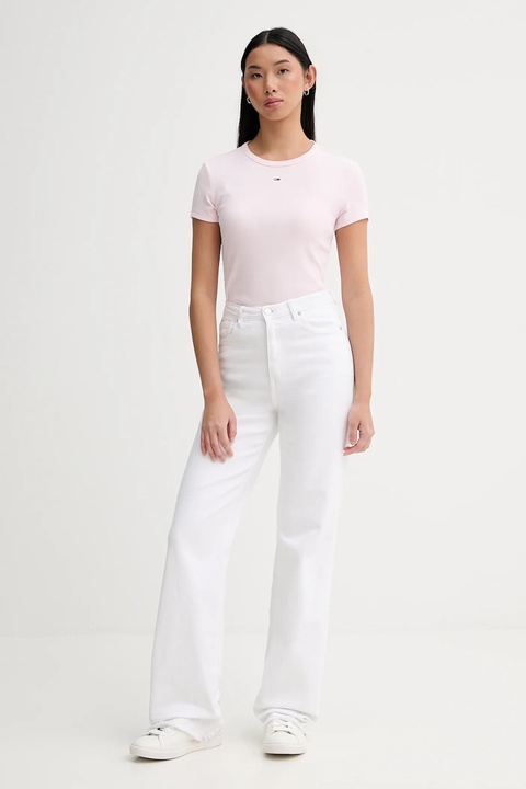 Tommy Jeans t-shirt damski kolor różowy DW0DW17383 - zdjęcie produktu nr 1