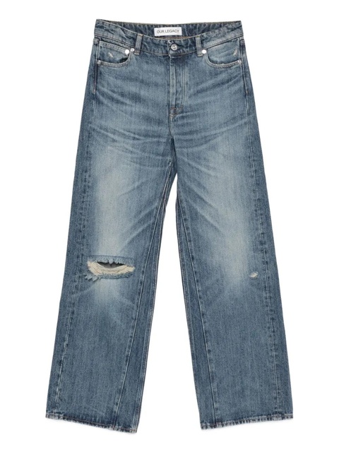 OUR LEGACY ripped-detail trousers - Blue - zdjęcie produktu nr 1