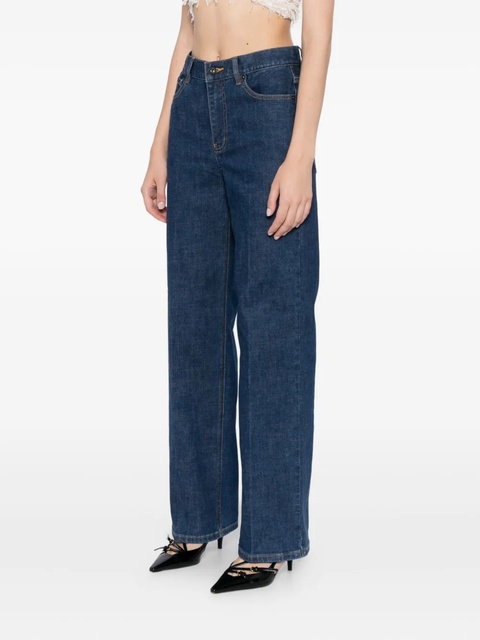 Self-Portrait logo-patch straight-leg jeans - Blue - zdjęcie produktu nr 2