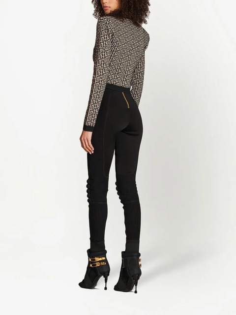 Balmain monogram-intarsia cropped cardigan - Black - zdjęcie produktu nr 2