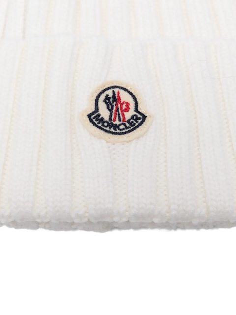 Moncler ribbed pom-pom beanie - Neutrals - zdjęcie produktu nr 1
