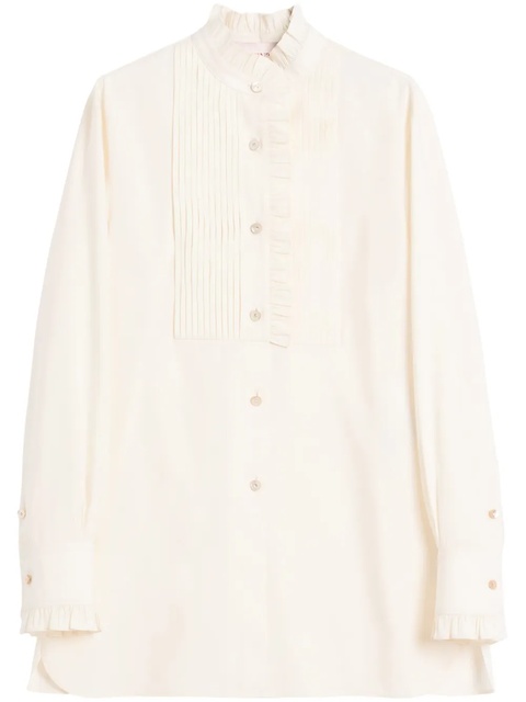 Valentino Garavani ruffle-trimmed shirt - Neutrals - zdjęcie produktu nr 1