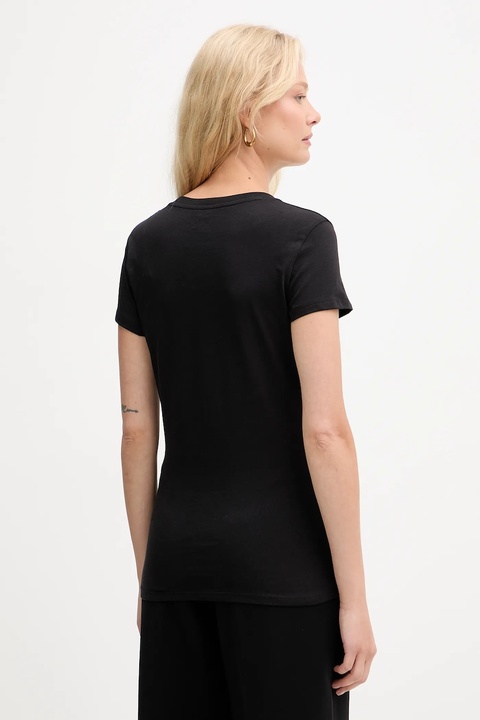 Armani Exchange t-shirt bawełniany damski kolor czarny XW001455 AF10356 - zdjęcie produktu nr 2