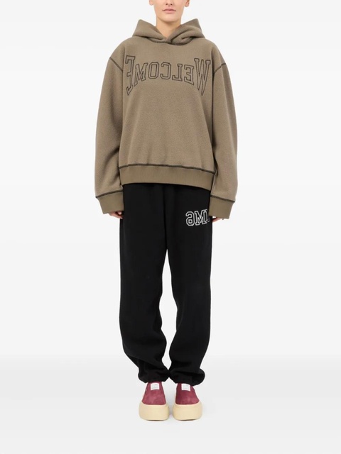 MM6 Maison Margiela slogan-embroidered hoodie - Neutrals - zdjęcie produktu nr 1