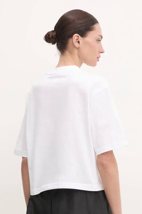 adidas t-shirt bawełniany Essentials damski kolor biały JG8737 - zdjęcie produktu nr 2