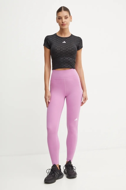adidas Performance legginsy do biegania Own The Run kolor fioletowy gładkie IX2862 - zdjęcie produktu nr 2