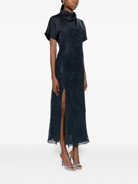 PINKO floral-lace sequin dress - Blue - zdjęcie produktu nr 1