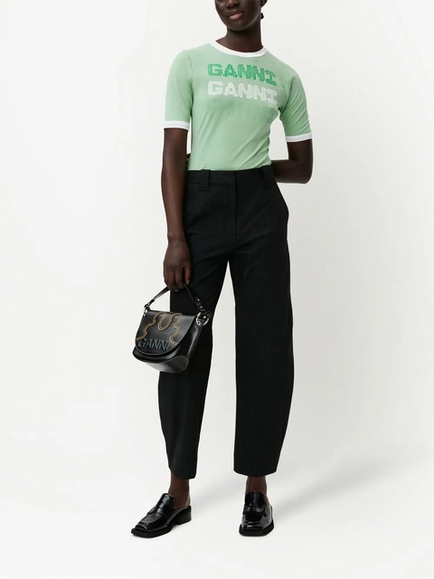 GANNI tapered pinstripe trousers - Black - zdjęcie produktu nr 2