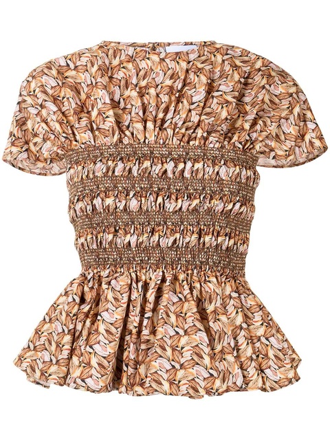 Acler Kylie ruched peplum top - Brown - zdjęcie produktu nr 1