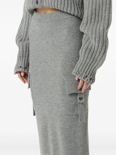 Blumarine cargo-pockets wool midi skirt - Grey - zdjęcie produktu nr 2
