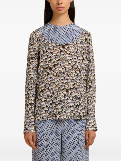 Marni floral-print long-sleeve shirt - Blue - zdjęcie produktu nr 1