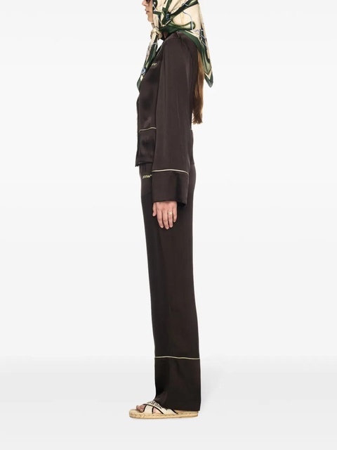 Off-White satin pyjama top - Black - zdjęcie produktu nr 2