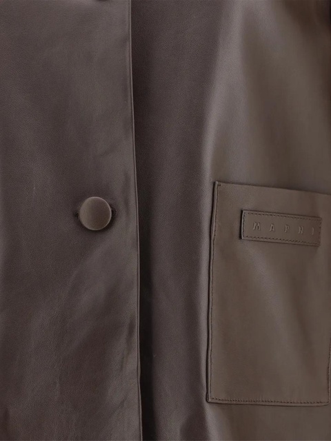 Marni shearling-collar jacket - Brown - zdjęcie produktu nr 2