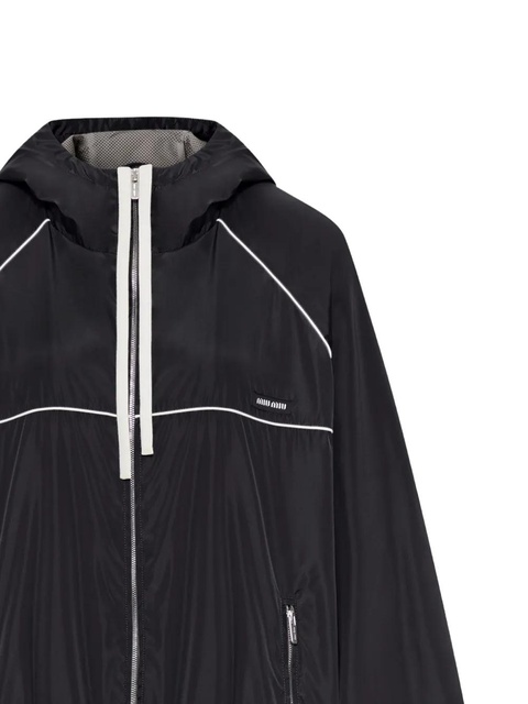 Miu Miu hooded zip-fastening jacket - Black - zdjęcie produktu nr 2