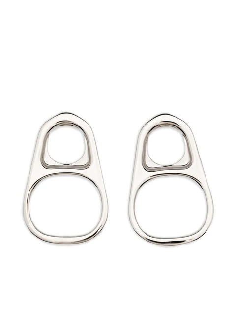 Jean Paul Gaultier tab motif earrings - Silver - zdjęcie produktu nr 1