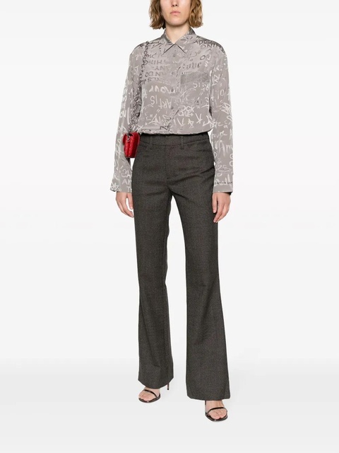 Zadig&Voltaire slogan-print silk shirt - Grey - zdjęcie produktu nr 1