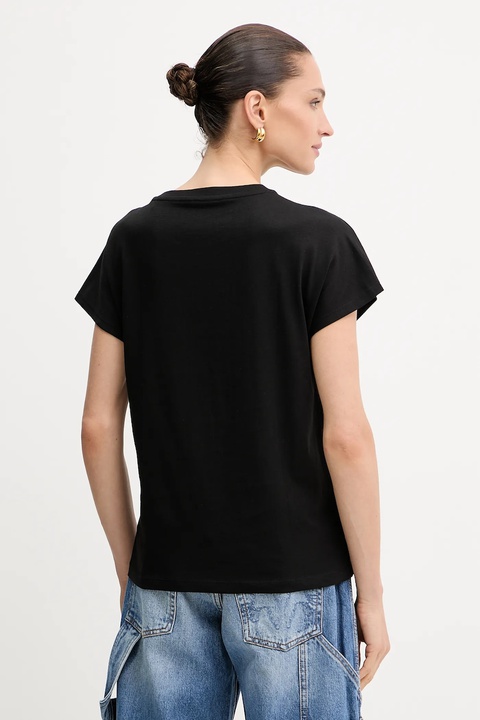 Guess t-shirt bawełniany 4G damski kolor czarny W5YI14 I3Z14 - zdjęcie produktu nr 2