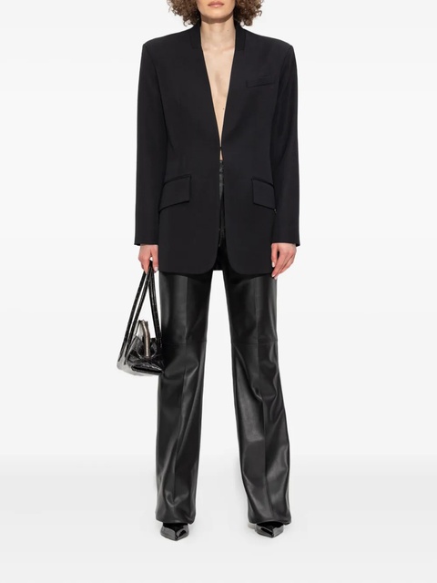 The Attico padded-shoulder wool blazer - Black - zdjęcie produktu nr 2