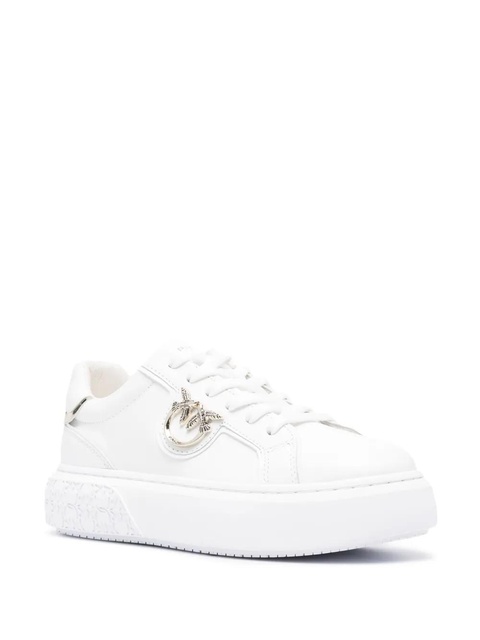 PINKO Love Birds leather sneakers - White - zdjęcie produktu nr 2