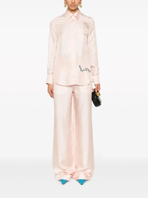 Lanvin logo-print silk shirt - Pink - zdjęcie produktu nr 2