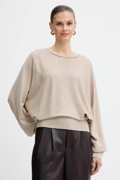 Marciano Guess sweter z dodatkiem wełny ABEL damski kolor beżowy 5BGR02 5782Z - zdjęcie produktu nr 1