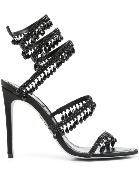 René Caovilla 110mm beaded-embellished stiletto sandals - Black - zdjęcie produktu nr 1