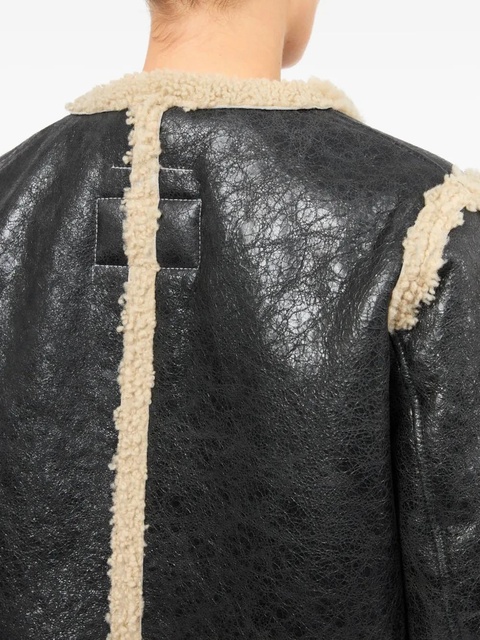 MM6 Maison Margiela leather shearling-panels jacket - Black - zdjęcie produktu nr 1