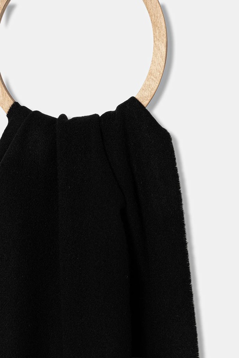 Weekend Max Mara szalik wełniany SCOGLIO damski kolor czarny gładki 2525546105600 - zdjęcie produktu nr 2