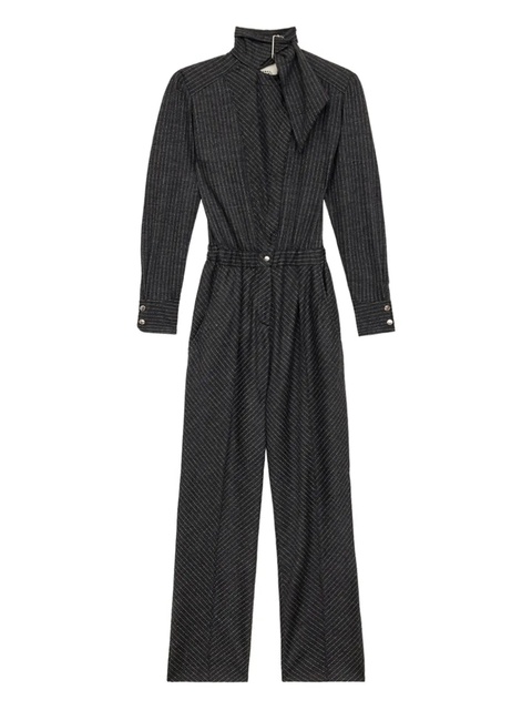 ISABEL MARANT pinstripe high-neck jumpsuit - Grey - zdjęcie produktu nr 1