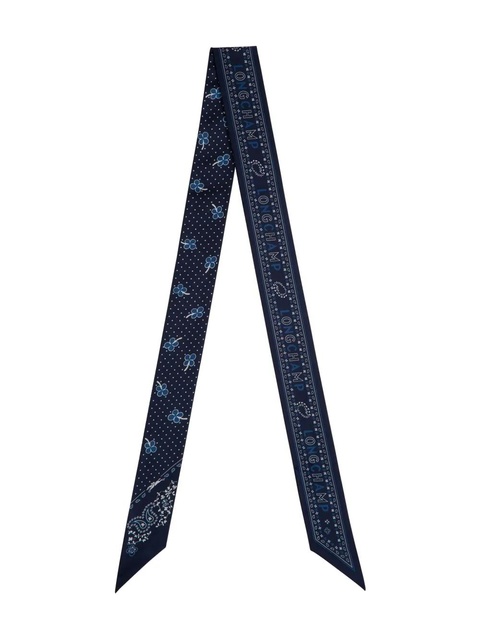 Longchamp French Bandana printed silk neck scarf - Blue - zdjęcie produktu nr 1