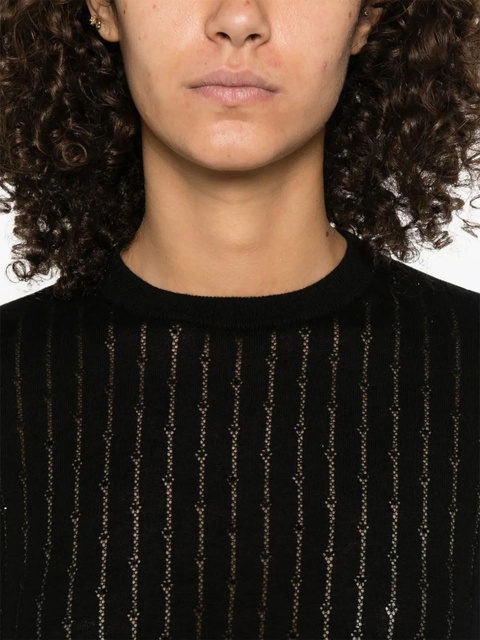 Max Mara open-knit short-sleeve top - Black - zdjęcie produktu nr 2