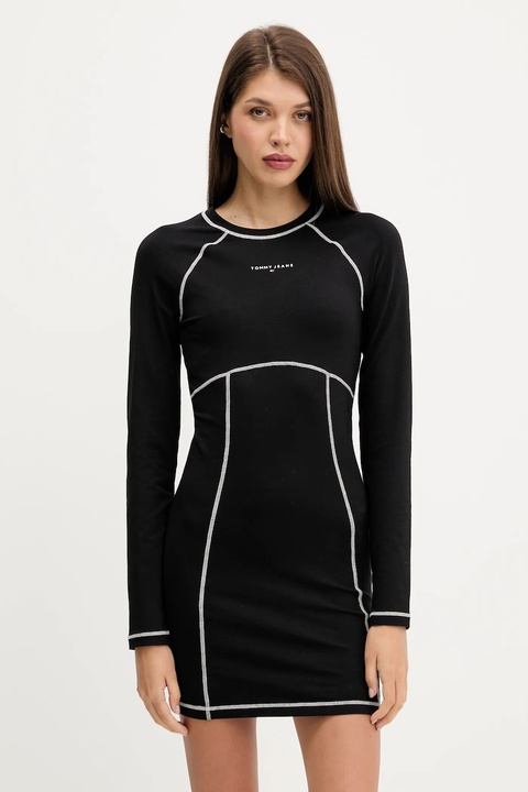 Tommy Jeans sukienka kolor czarny mini rozkloszowana DW0DW21465 - zdjęcie produktu nr 1