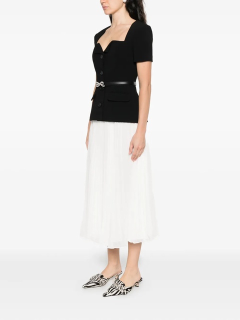 Self-Portrait short sleeve midi dress - Black - zdjęcie produktu nr 2