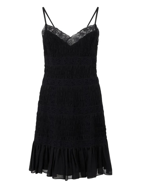 Valentino Garavani lace-trim ruffled dress - Black - zdjęcie produktu nr 1