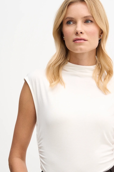 Dkny bluzka damska kolor beżowy gładka W3384RAS - zdjęcie produktu nr 2