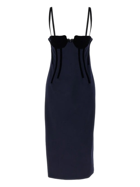 Sportmax velvet-cup corset dress - Blue - zdjęcie produktu nr 1