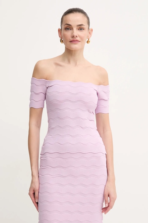 Herve Leger bluzka Lainey damska kolor fioletowy gładka SCJ1513588 - zdjęcie produktu nr 1