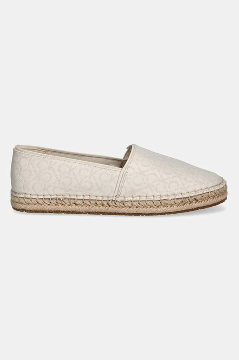 Calvin Klein espadryle FLAT ESPADRILLE - JACQ kolor beżowy HW0HW02467 - zdjęcie produktu nr 2
