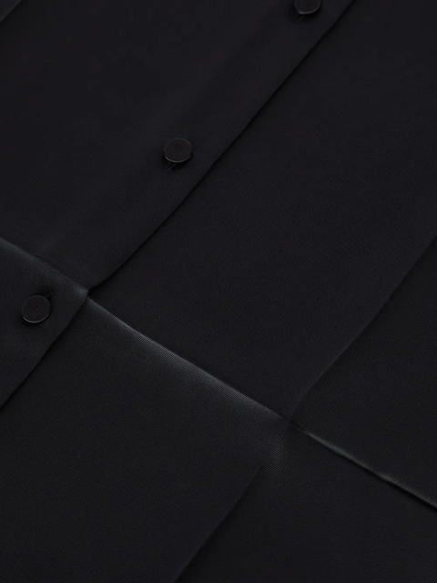 Jil Sander pointed-collar satin shirt - Black - zdjęcie produktu nr 2