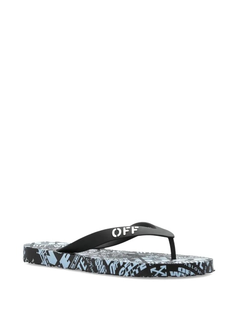 Off-White logo-print flip-flops - Black - zdjęcie produktu nr 1