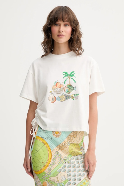 Never Fully Dressed t-shirt Isla damski kolor biały NFDTO1825 - zdjęcie produktu nr 1
