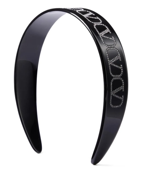 Valentino Garavani VLogo crystal-embellished headband - Black - zdjęcie produktu nr 1