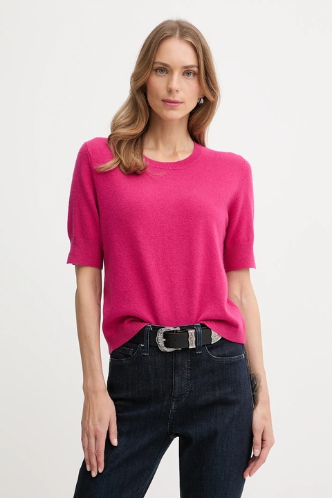 United Colors of Benetton sweter damski kolor różowy lekki 1002D10D2 - zdjęcie produktu nr 1