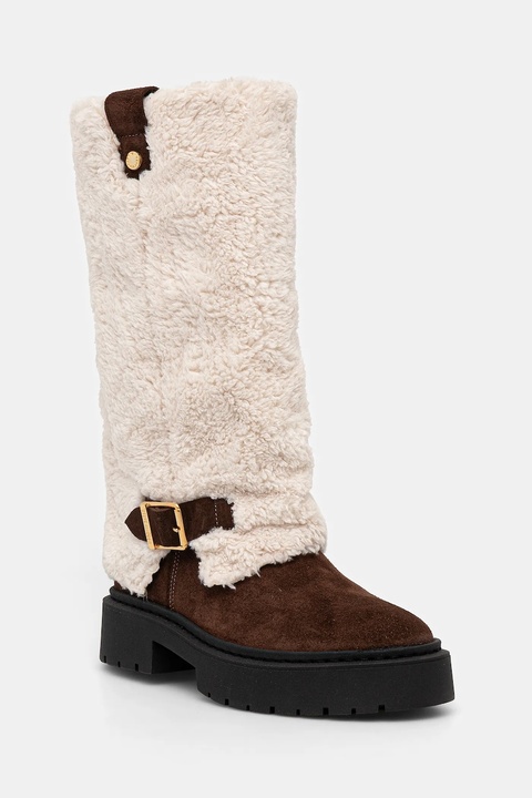 Steve Madden kozaki Godiva damskie kolor beżowy na platformie 11003413 - zdjęcie produktu nr 1