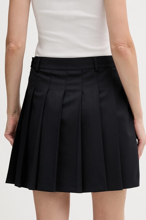 Tommy Hilfiger spódnica z dodatkiem wełny kolor granatowy mini rozkloszowana WW0WW49393 - zdjęcie produktu nr 1