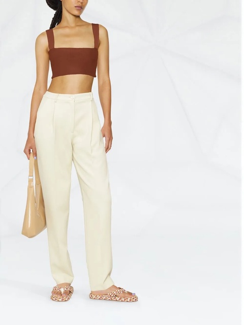 Victoria Beckham square-neck cropped top - Brown - zdjęcie produktu nr 2