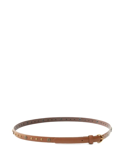 PINKO studded leather belt - Brown - zdjęcie produktu nr 1