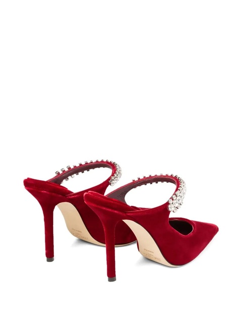 Jimmy Choo 10mm crystal-embellished pointed mules - Red - zdjęcie produktu nr 2